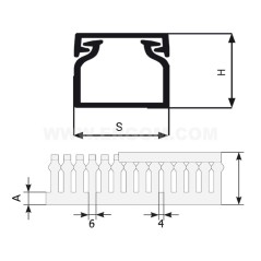 Korytko grzebieniowe KOPD 60x100mm szare E02KK-01010201401 /2m/