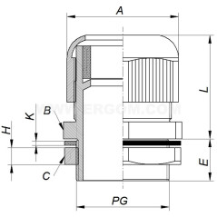 Dławnica kablowa poliamidowa PG11 IP68 DP 11/H szara E03DK-01030100301