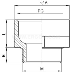 Adapter poliamidowy do dławnic DA 20M/11 E03DK-02130300403 /10szt.