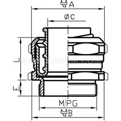 Dławnica mosiężna do rur ochronnych M32 IP66 MWO 32M/29 E03DK-08010200801