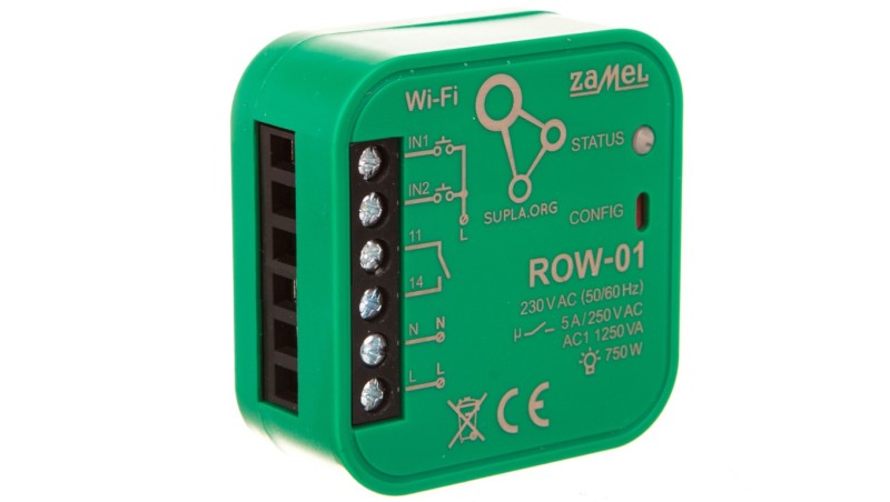 SUPLA Odbiornik dopuszkowy WI-FI 1-kanałowy dwukierunkowy ROW-01 SPL10000001 SUPLA Odbiornik dopuszkowy WI-FI 1-kanałowy dwukierunkowy ROW-01 SPL10000001