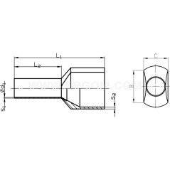 Końcówka tulejkowa izolowana HI 2X1/8 E08KH-02020100901 /500szt/