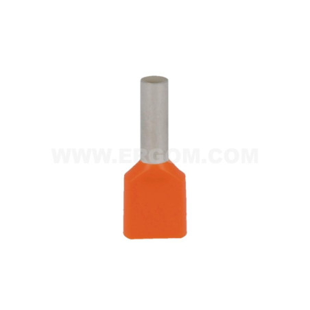 Końcówka tulejkowa izolowana HI 2X4/12 pomarańczowa E08KH-02020102201 /100szt./