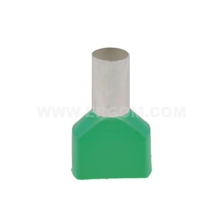 Końcówka tulejkowa izolowana HI 2X16/14 zielona E08KH-02020102901 (50szt.)