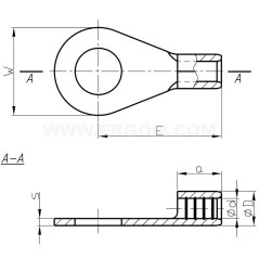 Końcówka oczkowa cynowana KO 16/6 E09KO-01010103800 /100szt./