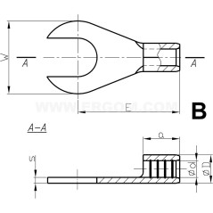 Końcówka kablowa widełkowa KW 1/6 E09KO-01020101300 /100szt./