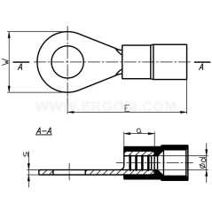 Końcówka oczkowa izolowana KOI 0,5/3,5 E09KO-02010100403 /25szt.