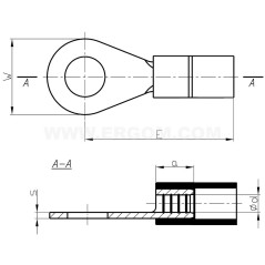 Końcówka oczkowa izolowana KOI 2,5/12 PCV E09KO-02010301600 /100szt./