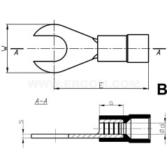 Końcówka widełkowa izolowana KWI 1/4 PC E09KO-02030300400 /100szt./