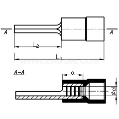 Końcówka igiełkowa izolowana KII 1-12 PC E09KO-02040200300 /100szt./