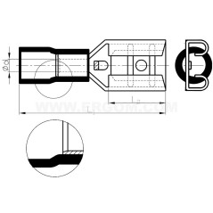 Nasuwka izolowana NI 6,3-2,5/0,8 B PVC E10KN-03010201001 /100szt./