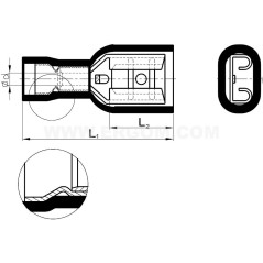 Nasuwka całkowicie izolowana NCI 4,8-1/0,8 PCV E10KN-03010302501 /100szt./