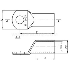Końcówka oczkowa miedziana cynowana KOR 25/12 E11KM-01020103700