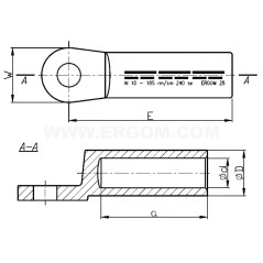 Końcówka oczkowa aluminiowa szczelna KRA 240/12 E12KA-01010103900