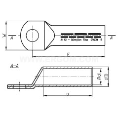 Końcówka oczkowa aluminiowa KDA 240/12 E12KA-01030103900