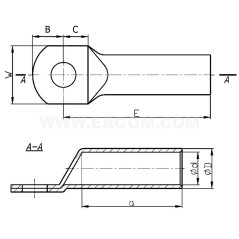 Końcówka oczkowa aluminiowa 2KAM 50/8 E12KA-01050101400