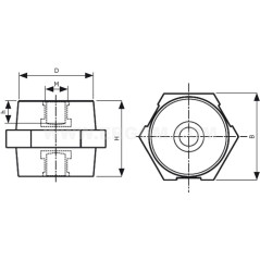 Izolator do mocowania szyn IWP 20/M6 R32RZ-06020100203 /10szt./