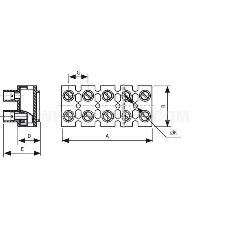 Listwa zaciskowa 12-torowa TLZ 4 do przewodów do 4mm2 R35RW-01010400103