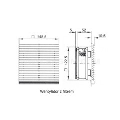 Wentylator do rozdzielnic i szaf sterowniczych WRF 55/230 R37RC-02010100301