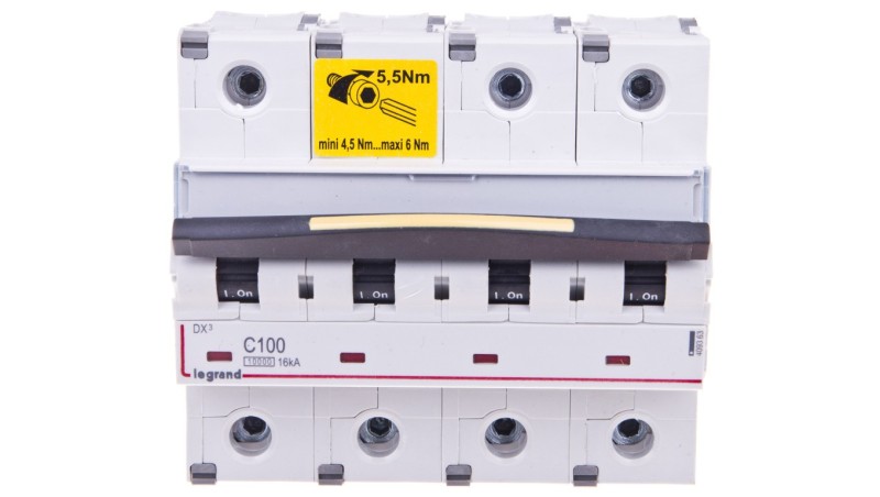 Wyłącznik nadprądowy 4P C 100A 10/16kA AC S314 DX3 409363 Wyłącznik nadprądowy 4P C 100A 10/16kA AC S314 DX3 409363