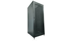 Szafa serwerowa rack 19 cali 42U 800x1000, drzwi stalowe perforowane, kolor czarny FLAT PACK