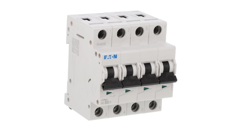 Wyłącznik nadprądowy 4P D 3A 15kA AC FAZ-D3/4 279074 Wyłącznik nadprądowy 4P D 3A 15kA AC FAZ-D3/4 279074