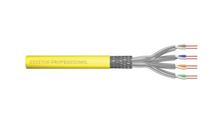 Kabel teleinformatyczny S/FTP kat.7A LS0H drut żółty Dca DK-1743-A-VH-1 /100m