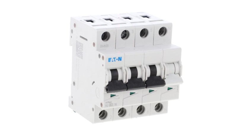 Wyłącznik nadprądowy 3P+N B 3A 15kA AC FAZ-B3/3N 278939 Wyłącznik nadprądowy 3P+N B 3A 15kA AC FAZ-B3/3N 278939