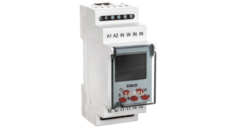 Programator czasowy cyfrowy jednokanałowy 16A 230V AC tygodniowo-roczny ZCM-22 EXT10000188 Programator czasowy cyfrowy jednokanałowy 16A 230V AC tygodniowo-roczny ZCM-22 EXT10000188