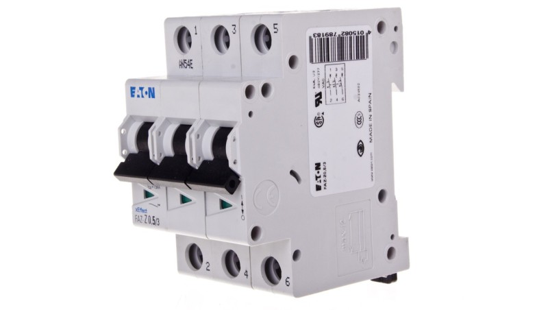 Wyłącznik nadprądowy 3P Z 0,5A 10kA AC FAZ Z0,5/3 278918 Wyłącznik nadprądowy 3P Z 0,5A 10kA AC FAZ Z0,5/3 278918