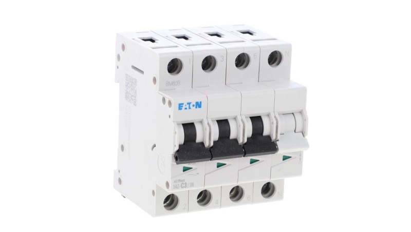 Wyłącznik nadprądowy 3P+N C 3A 15kA AC FAZ-C3/3N 278965 Wyłącznik nadprądowy 3P+N C 3A 15kA AC FAZ-C3/3N 278965