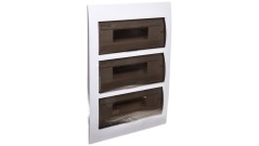 Rozdzielnica modułowa tworzywo 3x12 podtynkowa IP40 IK06 N+PE II klasa drzwi transparentne szare DB312F 3X12P/FMD biały 3846