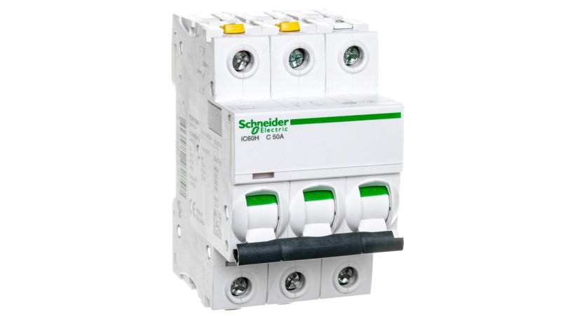 Wyłącznik nadprądowy 3P C 50A 10kA AC iC60H-C50-3 A9F07350 Wyłącznik nadprądowy 3P C 50A 10kA AC iC60H-C50-3 A9F07350