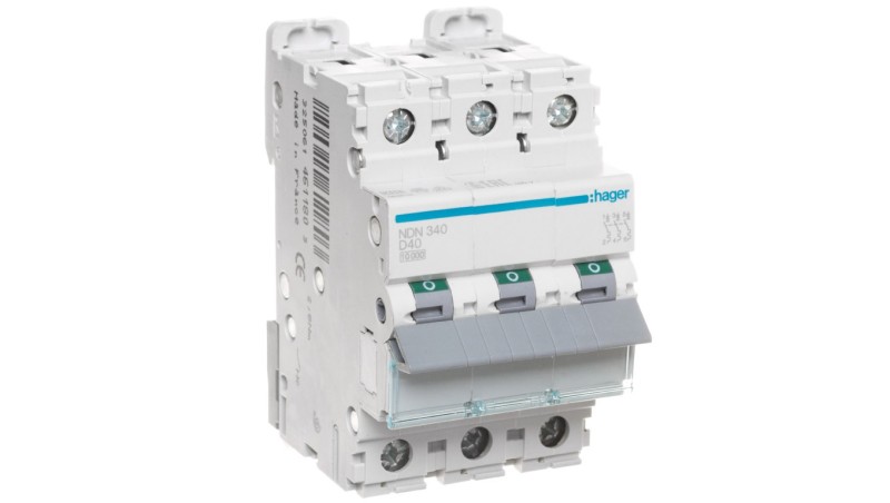 Wyłącznik nadprądowy 3P D 40A 10kA AC MCB NDN340 Wyłącznik nadprądowy 3P D 40A 10kA AC MCB NDN340