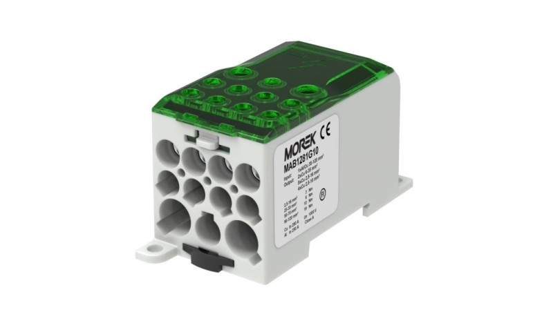 Blok dystrybucyjny - rozdzielczy OJL280A zielony we: 1xAl/Cu 35-120 wy: 2x6-35mm2/5x2,5-16mm2/ 4x2,5-10mm2 1000V MAB1281G10 Blok dystrybucyjny - rozdzielczy OJL280A zielony we: 1xAl/Cu 35-120 wy: 2x6-35mm2/5x2,5-16mm2/ 4x2,5-10mm2 1000V MAB1281G10