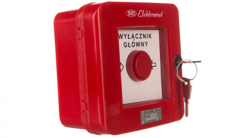 Wyłącznik alarmowy z zamkiem 4R /WYŁĄCZNK GŁÓWNY/ IP55 WGZ-6s 921495