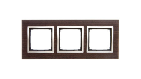 Simon 54 Nature Ramka potrójna drewno ZŁOTE WENGE DRN3/85