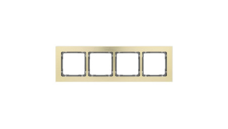 DECO Ramka uniwersalna poczwórna - aluminium szczotkowane (ramka: kolor mosiężny spód: grafitowy) 8-11-DRA-4