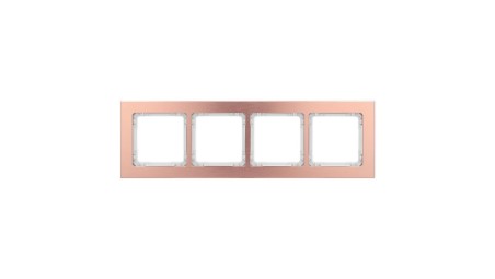 DECO Ramka uniwersalna poczwórna - aluminium szczotkowane (ramka: kolor miedziany spód: biały) 9-0-DRA-4