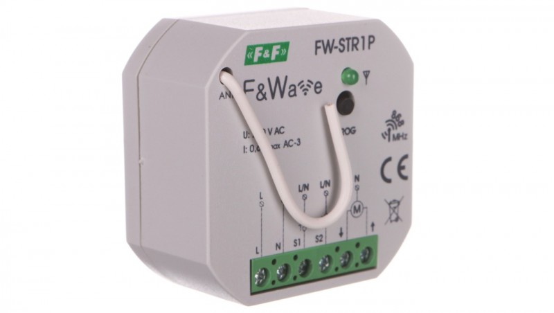 Radiowy sterownik rolet 230V- montaż p/t 85-265V AC/DC FiWave FW-STR1P