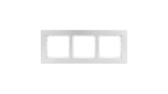 DECO Ramka uniwersalna potrójna - aluminium szczotkowane (ramka: srebrna spód: biały) 7-0-DRA-3