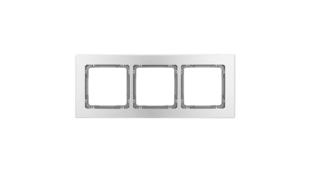 DECO Ramka uniwersalna potrójna - aluminium szczotkowane (ramka: srebrna spód: grafitowy) 7-11-DRA-3