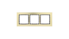 DECO Ramka uniwersalna potrójna - aluminium szczotkowane (ramka: kolor mosiężny spód: grafitowy) 8-11-DRA-3