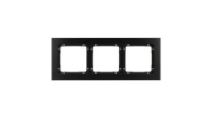 DECO Ramka uniwersalna potrójna - aluminium szczotkowane (ramka: czarna spód: czarny) 12-12-DRA-3