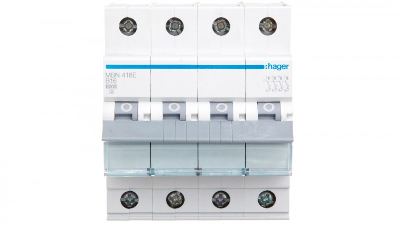 Wyłącznik nadprądowy 4P B 16A 6kA AC MBN416E Wyłącznik nadprądowy 4P B 16A 6kA AC MBN416E