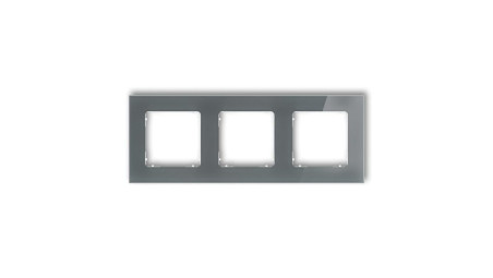 ICON Ramka uniwersalna potrójna kwadratowa - efekt szkła (ramka: grafitowa spód: biały) 28-0-IRSK-3