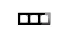 ICON Ramka uniwersalna potrójna kwadratowa - efekt szkła (ramka: czarna spód: czarny) 12-12-IRSK-3