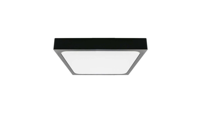 Plafoniera LED 18W 1800lm 4000K IP44 Kwadrat Mleczny Czarna Ramka z mikrofalowym czujnikiem ruchu 7672 Plafoniera LED 18W 1800lm 4000K IP44 Kwadrat Mleczny Czarna Ramka z mikrofalowym czujnikiem ruchu 7672