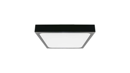 Plafoniera LED 18W 1800lm 4000K IP44 Kwadrat Mleczny Czarna Ramka z mikrofalowym czujnikiem ruchu 7672