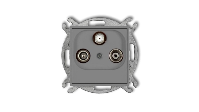 ICON Mechanizm gniazda abonenckiego RTV-SAT przelotowego 10dB szary mat 27IGSP ICON Mechanizm gniazda abonenckiego RTV-SAT przelotowego 10dB szary mat 27IGSP